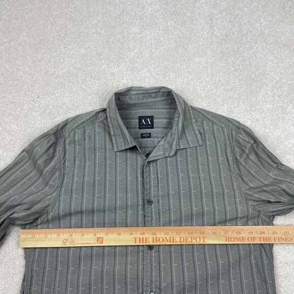Armani Exchange Adult Medium Gray Pattern Long Sleeve Mens - Picture 11 of 13